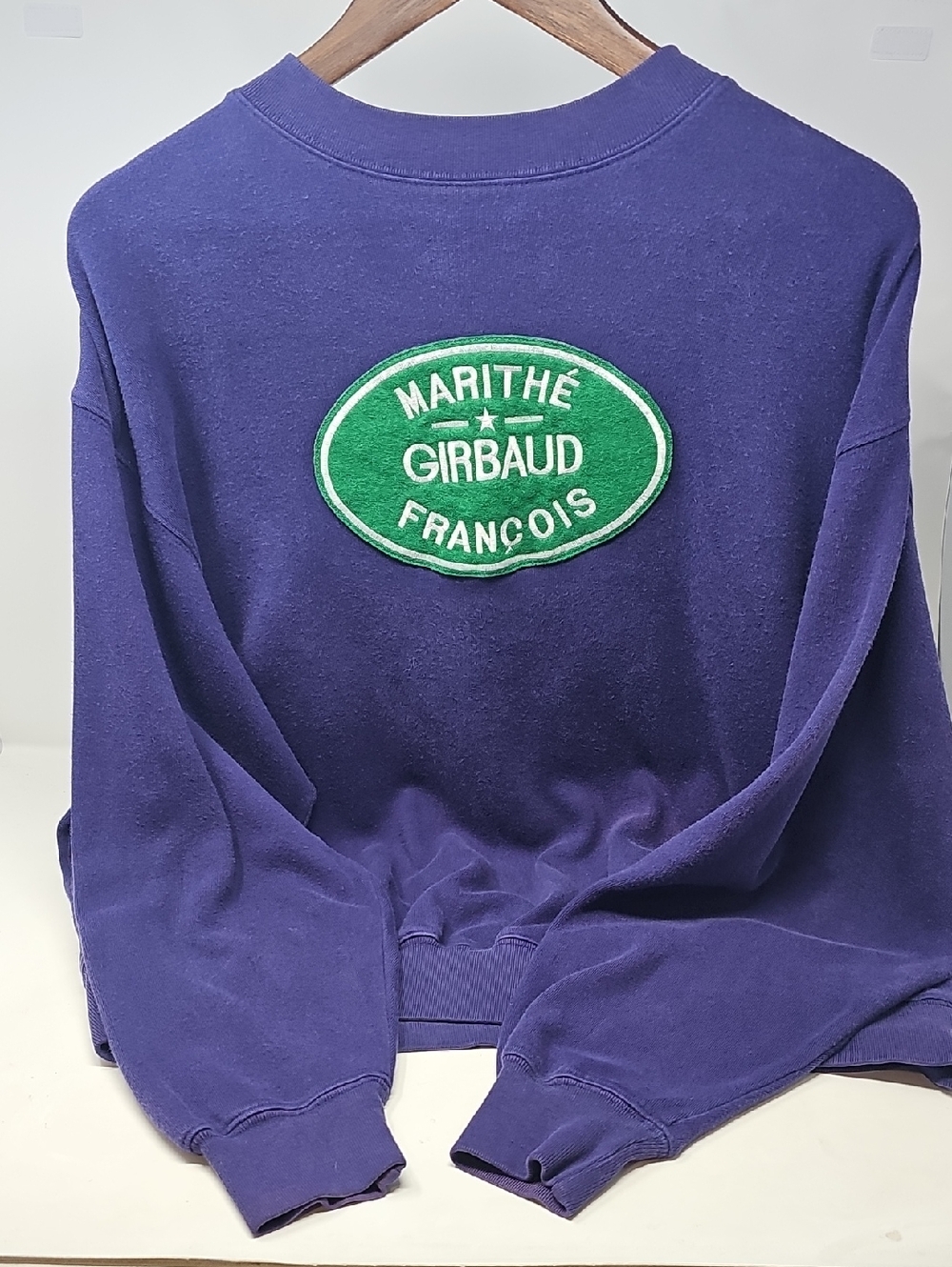 Vintage Marithé Girbaud Purple Sweatshirt with Green Patch